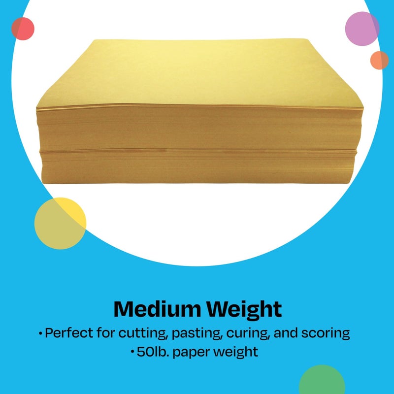Childcraft Construction Paper, 9 x 12 Inches, Yellow, 500 Sheets - Image 5